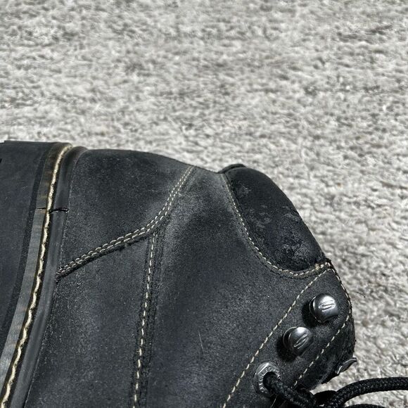 Vintage Y2K Skechers Boots Womens Chunky Work Ankle Bootie 2620 Black Leather - Picture 6 of 11